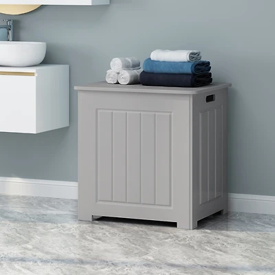 Streamdale Furniture Modern Faux Wood Bathroom Hamper With Flip Top Lid