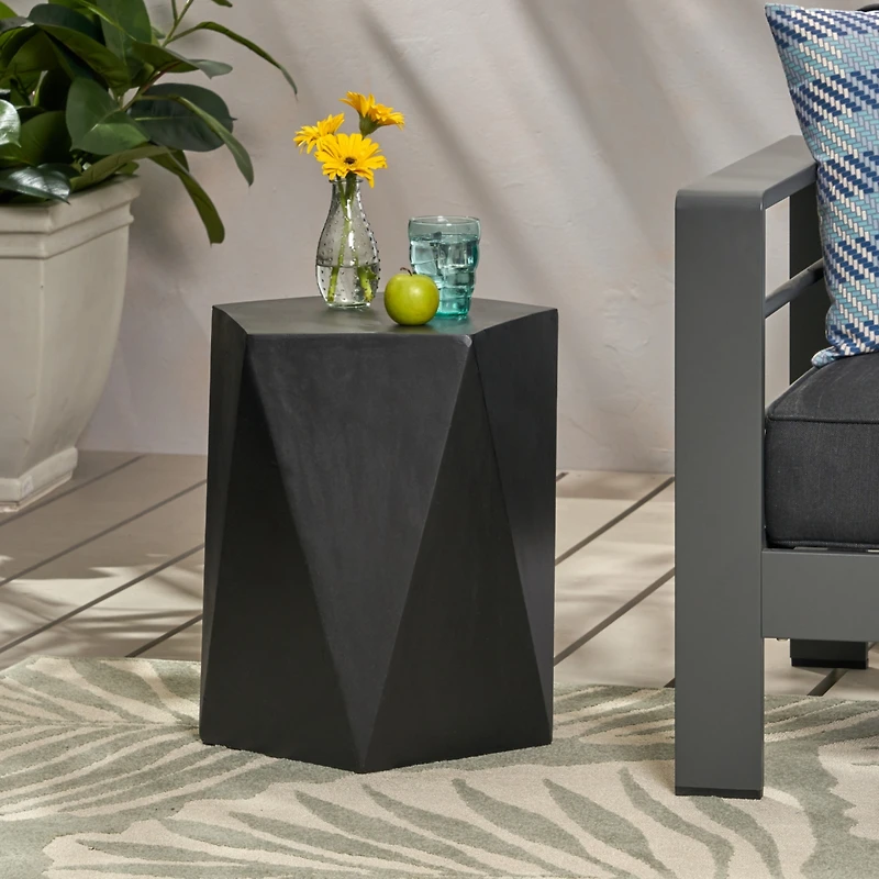 Streamdale Apollo Geometric Gem-Cut Side Table