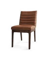 Streamdale Furniture Mid-Century Modern Dining Chair Set With Channel Stitching And Splayed Legs