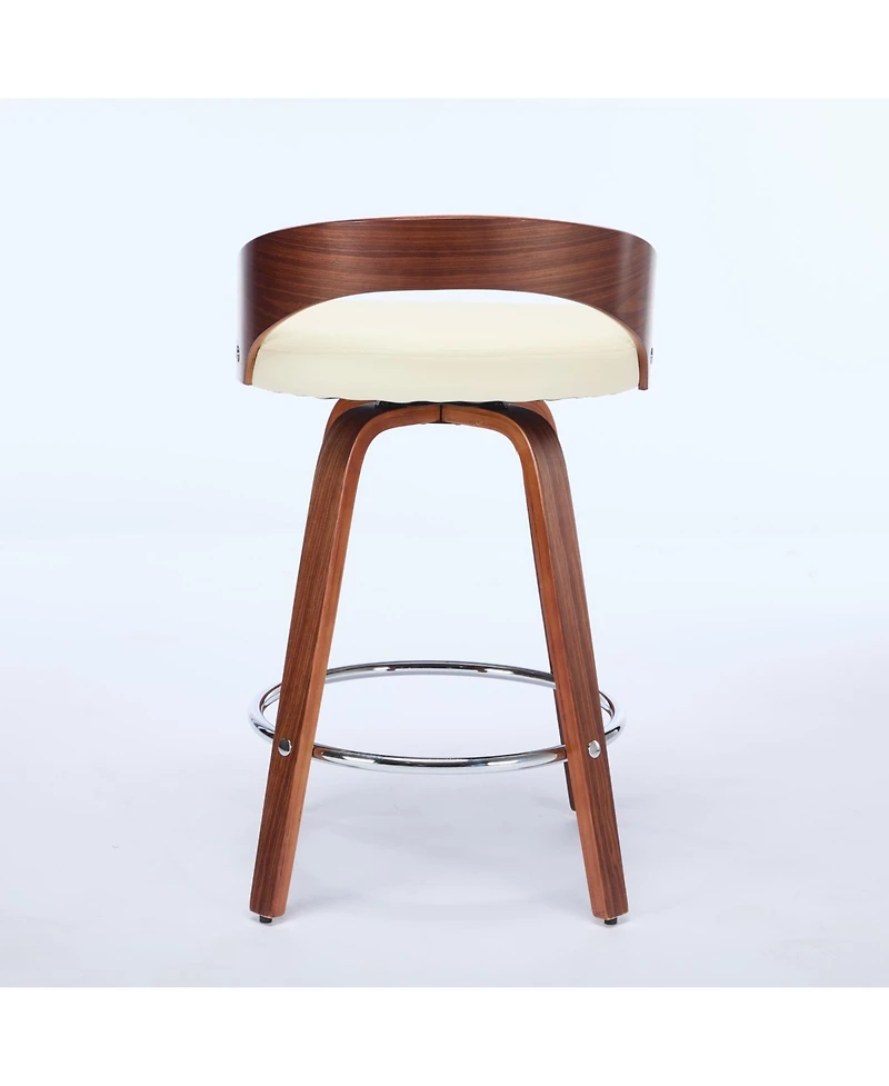 Streamdale Walnut Mid-Century (Set Of 2) with Swivel Seats (25" Counter Height)