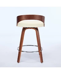 Streamdale Walnut Mid-Century (Set Of 2) with Swivel Seats (25" Counter Height)