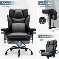 400lbs Ergonomic Office Chair with Massage Lumbar Support