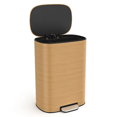 Streamdale 50L Soft-Close Stainless Steel Foot Pedal Trash Can