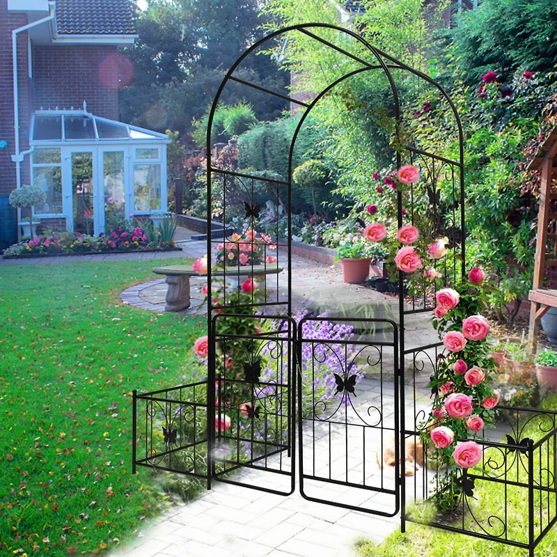 Streamdale Ornate Metal Garden Arch with Gate