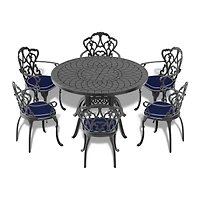 Streamdale 47" Cast Aluminum Patio Dining Table with Carved Texture