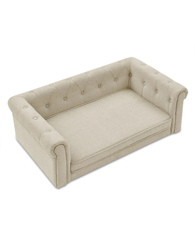Streamdale Elevated Dog Sofa Bed for Medium and Large Dogs, Beige