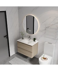 Streamdale 30" Wood Grain Vanity with Ceramic Sink and Soft-Close Drawers