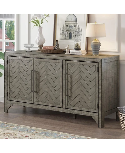 Streamdale Pine Veneer Storage Cabinet with Adjustable Shelves