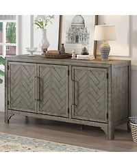Streamdale Pine Veneer Storage Cabinet with Adjustable Shelves