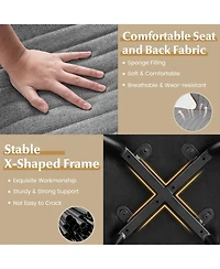 Slickblue Set of 2 Armless Dining Chair Modern Accent Chairs with Curved Backrest-Grey