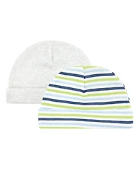 Hudson Baby Baby Boys Hudson Soft Cotton Beanie and Anti-Scratch Hand Mitts