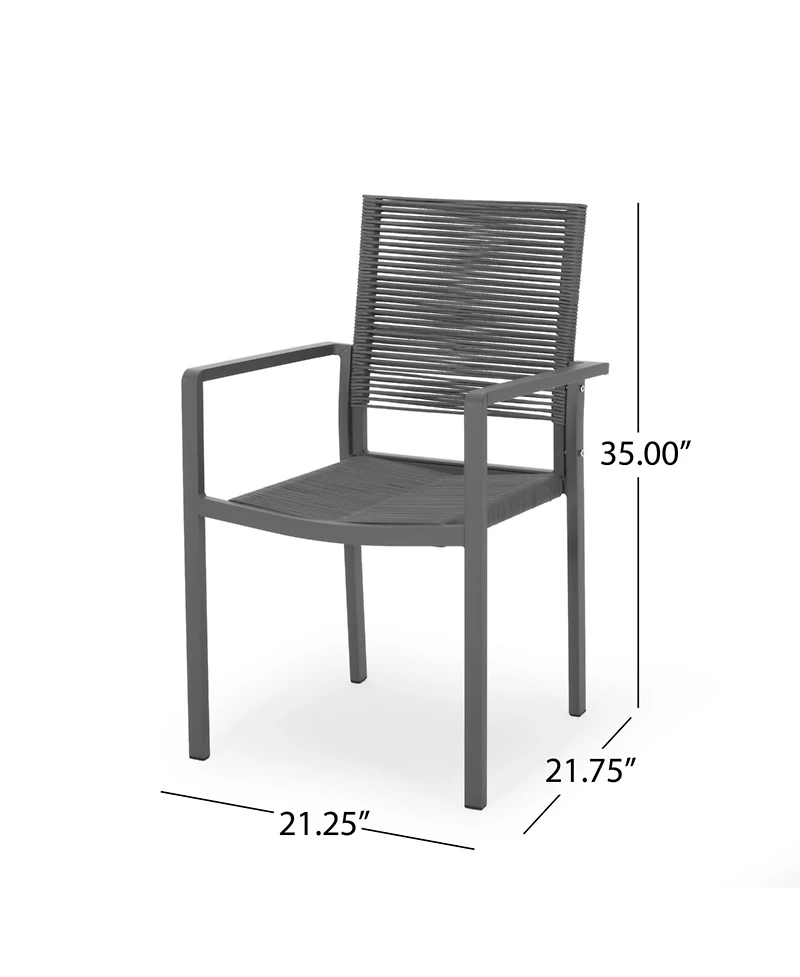 Streamdale Furniture Modern Aluminum Dining Chair With Rope Seat (Set Of 2)