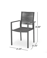 Streamdale Furniture Modern Aluminum Dining Chair With Rope Seat (Set Of 2)