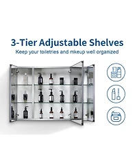 Simplie Fun 36x26" Aluminum Bathroom Cabinet: Recessed or Surface Mount