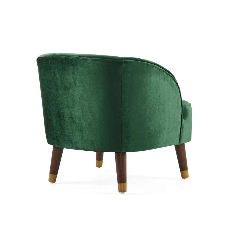Streamdale Stylish Velvet Barrel Accent Chair with Sturdy Legs
