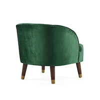 Streamdale Stylish Velvet Barrel Accent Chair with Sturdy Legs