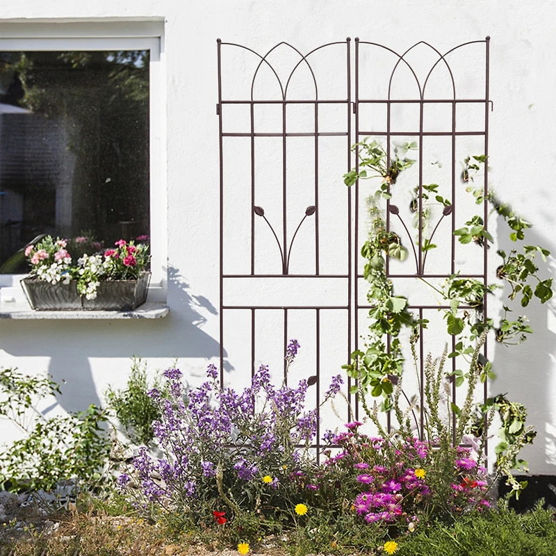 Streamdale 2 Pack 71" Rustproof Metal Garden Trellises for Climbing Plants