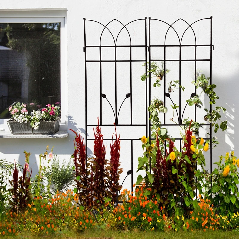 Streamdale Furniture 2 Pack 71" Rustproof Metal Trellises for Climbing Plants