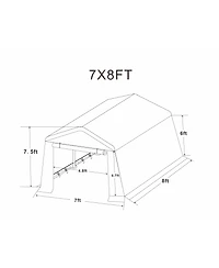 7x8FT Outdoor Storage Shed for Motorcycle, Atv, Tools, Grey