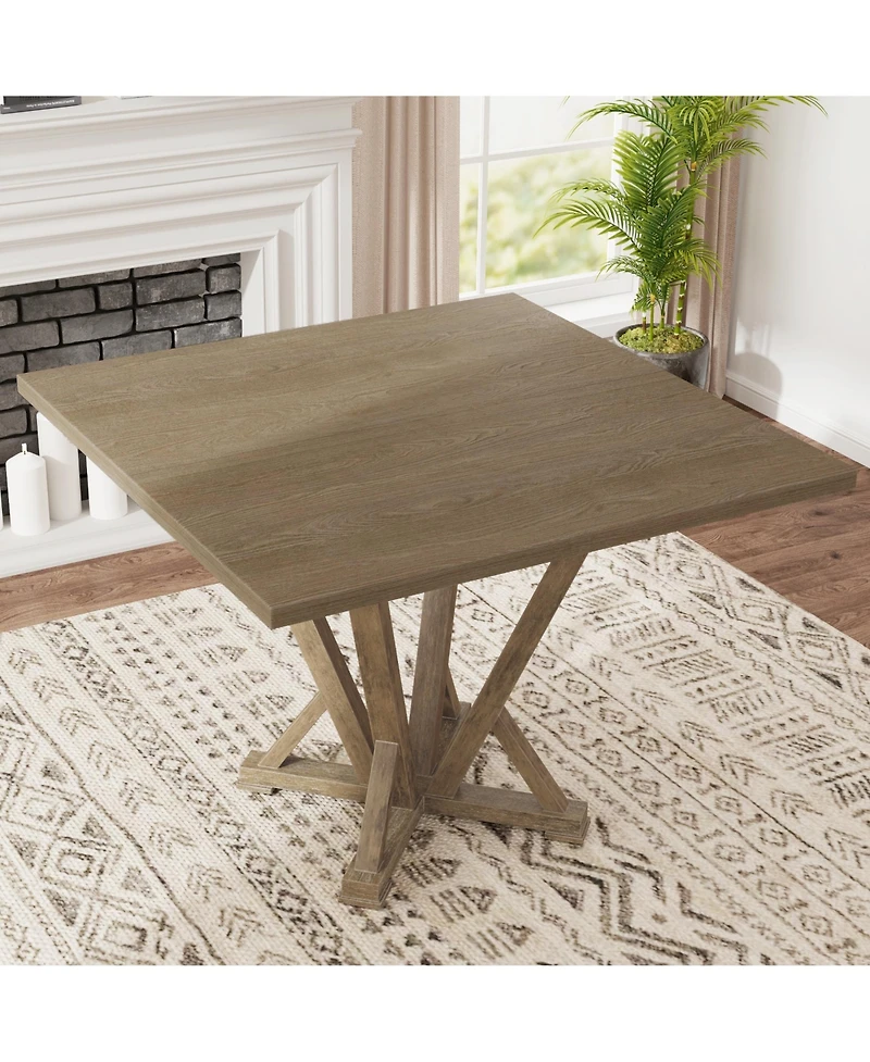 Streamdale Square Farmhouse Counter Table, 45" Rustic Grayish Brown