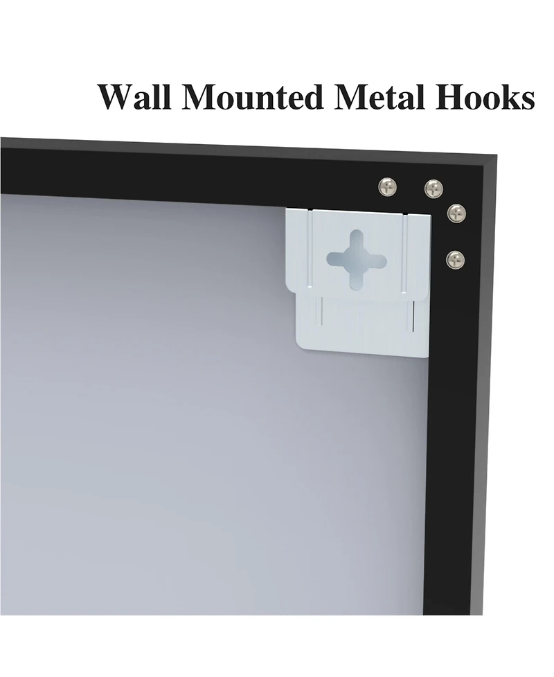 Simplie Fun 60x36" Oversized Rectangle Mirror with Removable Tray & Aluminum Frame