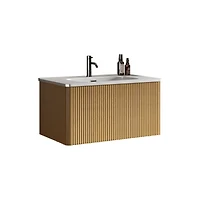 Streamdale Etna 30" Striped Oak Vanity w/ White Ceramic Sink