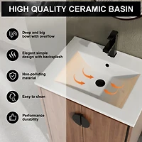 Streamdale 24" Modern Bathroom Vanity with Sink & Storage Cabinet