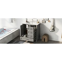 Streamdale 30" Modern Blue Bathroom Vanity with Sink and Storage