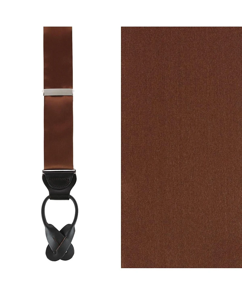 Trafalgar Men's Dutton Solid Color Silk Button End Suspenders