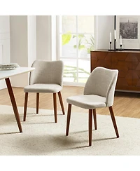 Hulala Home Melisa Dining Chair with Solid Wooden Legs,Set of 2