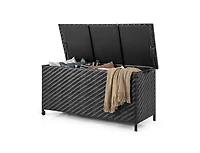 Slickblue 85 Gallon Outdoor Storage Box with Removable Liner and Universal Wheels