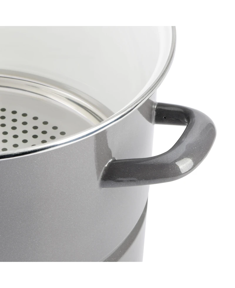 Kenmore Broadway 16-Quart Steamer Stock Pot - Graphite Grey