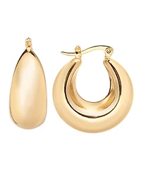 And Now This Silver Plated or 18k Gold Plated Brass Puff Hoop Earring