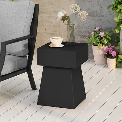 Streamdale Modern Concrete Pedestal Side Table