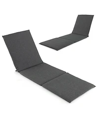 Slickblue Outdoor Chaise Lounge Cushion Patio Furniture Folding Pad with Fixing Straps