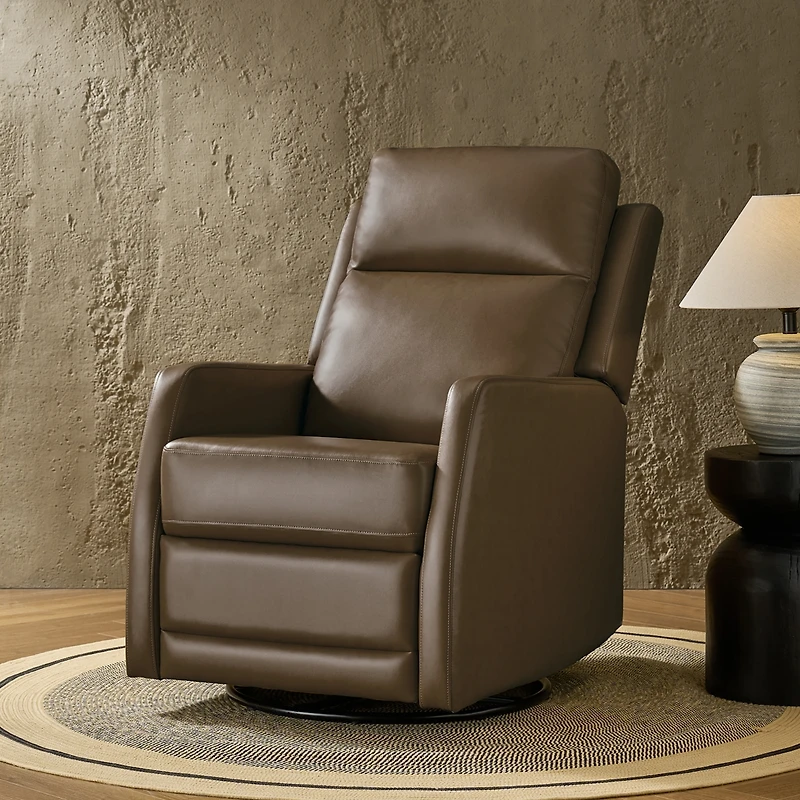 Hulala Home Donat Faux Leather Swivel Recliner
