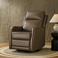Hulala Home Donat Faux Leather Swivel Recliner