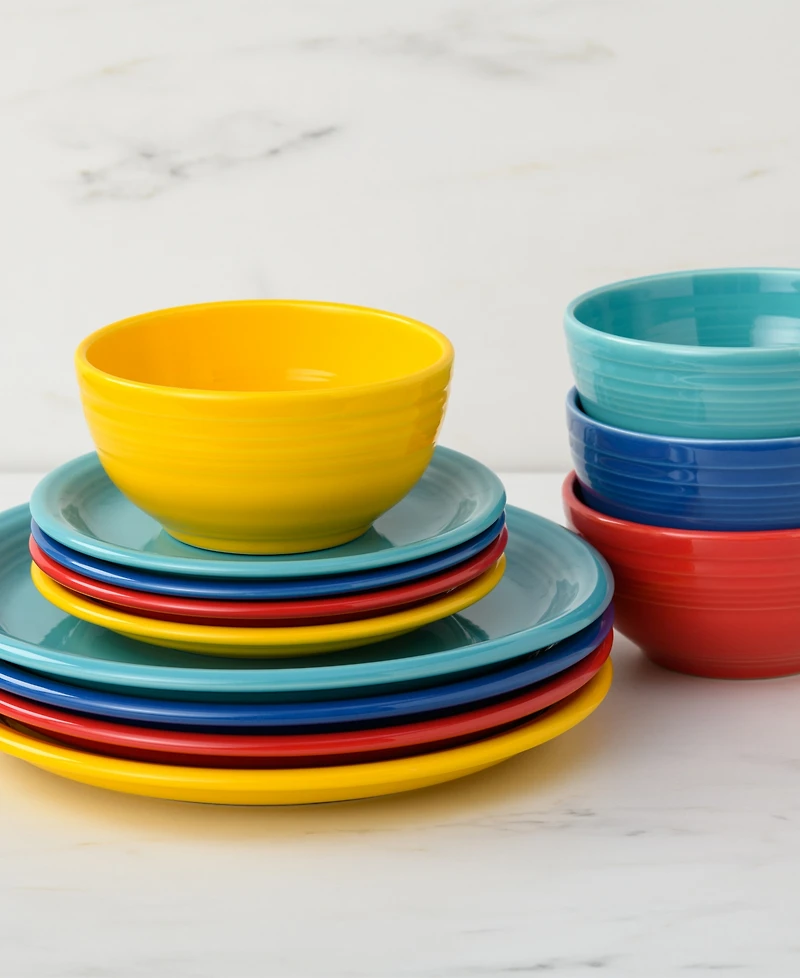 Fiesta Vibrant Bistro Coupe 12 Pc. Dinnerware Set, Service For 4