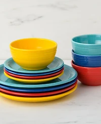 Fiesta Vibrant Bistro Coupe 12 Pc. Dinnerware Set, Service For 4