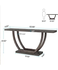 Tribesigns Console Table for Entryway: 63 Inches Farmhouse Wood Entry Foyer Table for Entrance, Narrow Long Sofa Table Behind Couch with Metal Legs