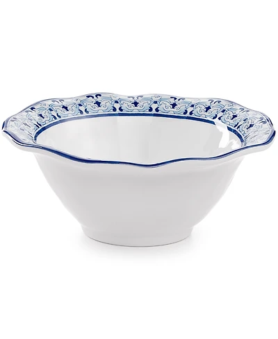 Q Squared Talavera Azul Melamine 6.5" Cereal Bowl, Set of 4