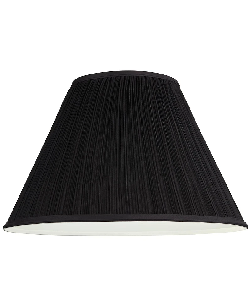 Springcrest Black Mushroom Pleated Large Empire Lamp Shade 7" Top x 17" Bottom x 11" High x 11.5" Slant (Spider) Replacement with