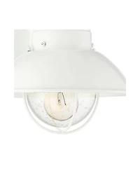 John Timberland Oberlin Rustic Industrial Farmhouse Outdoor Barn Light Fixture White Dusk to Dawn Motion Sensor 9" Clear Seedy Glass for Exterior