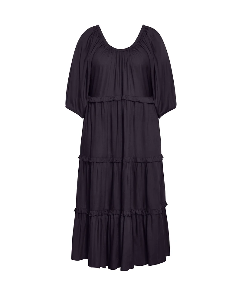 City Chic Plus Heather Tier Dress