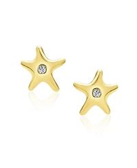 Bling Jewelry Petite Tiny Nautical Dolphin Green Turtle Yellow 14K Gold Stud Earrings Secure Screw back