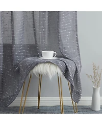 Hlc.me Emily Faux Linen Semi Sheer Light Filtering Transparent Grommet Lightweight Window Curtains Drapery Panels