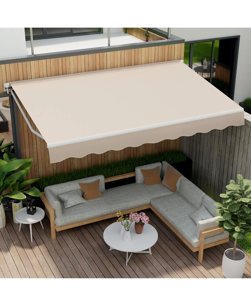Slickblue 13 × 8 Feet Retractable Patio Awning Aluminum Deck Sunshade