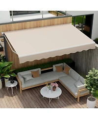 Slickblue 13 × 8 Feet Retractable Patio Awning Aluminum Deck Sunshade