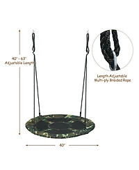 Slickblue 40 Inch Flying Saucer Tree Swing Outdoor Play Set with Adjustable Ropes Gift for Kids