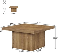 Tribesigns 43-Inch Coffee Table with Led Light, Square Coffee Table with Storage, Wood Cocktail Table, Farmhouse Center Table for Living Room Home Off